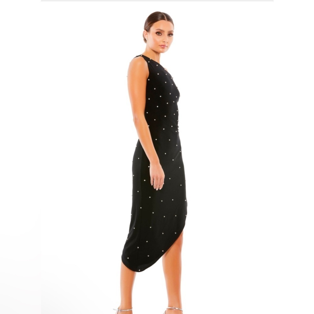 One-shoulder Neckline Midi Asymmetrical Dress by Mac Duggal style 55646